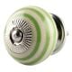 Pea Green Striped Ceramic Cabinet Knob